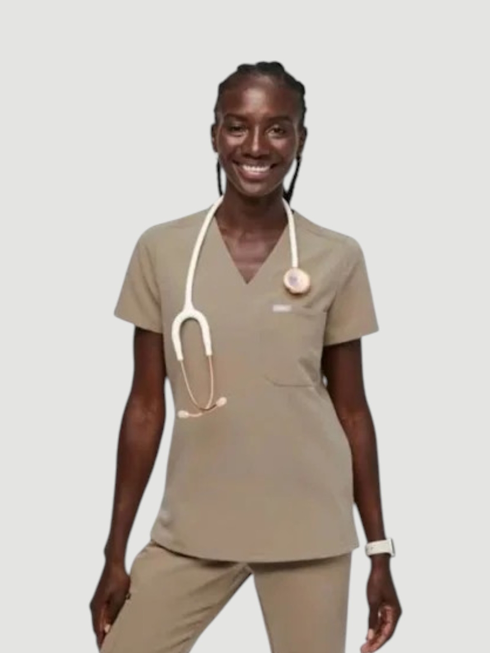 Figs Latte Catarina Scrub Top